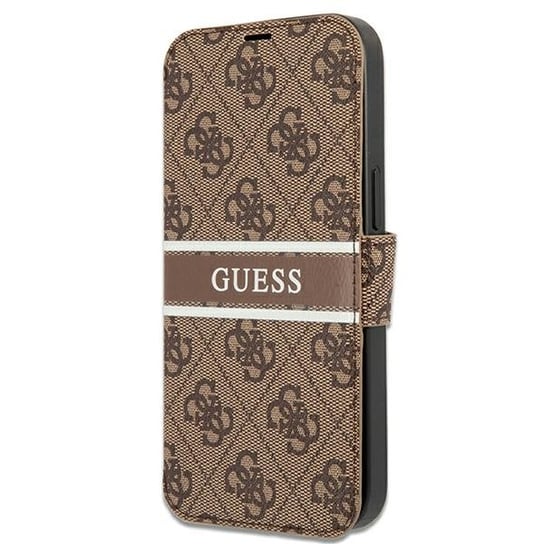 Guess GUBKP13X4GDBR iPhone 13 Pro Max 6,7" brązowy/brown book 4G Stripe GUESS