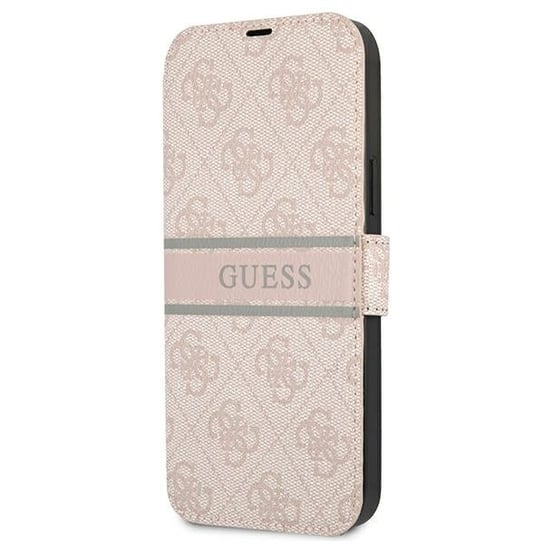 Guess GUBKP13X4GDPI iPhone 13 Pro Max 6,7" różowy/pink book 4G Stripe GUESS