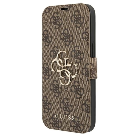 Guess GUBKP13X4GMGBR iPhone 13 Pro Max 6,7" brązowy/brown book 4G Big Metal Logo GUESS