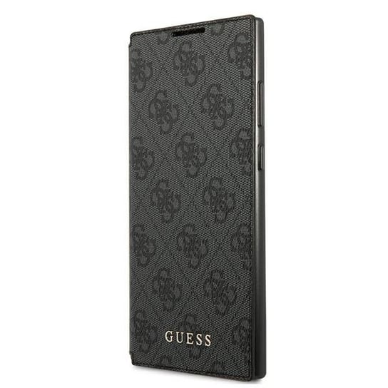 Guess GUBKS22LG4GFGR S22 Ultra S908 szary/grey book 4G Metal Gold Logo GUESS