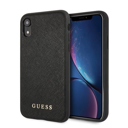 Guess GUHCI61SLSABK iPhone Xr czarny/black hard case Saffiano GUESS