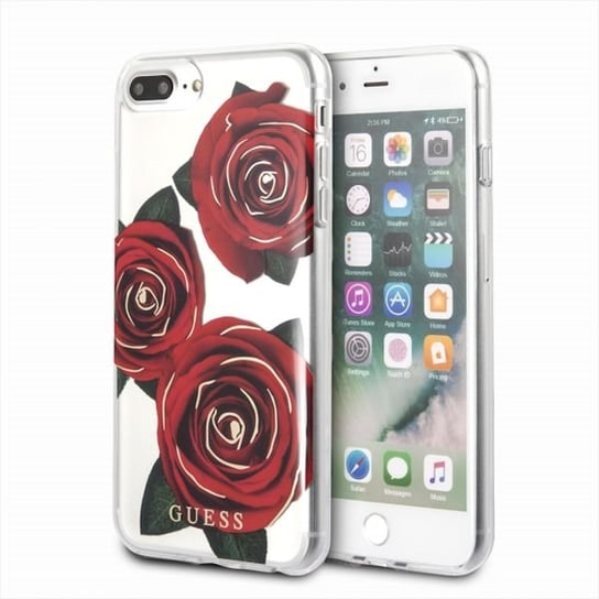 Guess GUHCI8LROSTR iPhone 7/8 Plus transprent hard case Flower Desire red rose GUESS