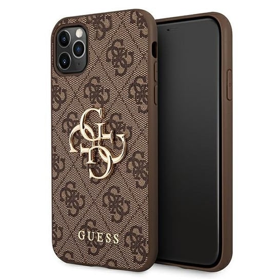 Guess GUHCN584GMGBR iPhone 11 Pro brązowy/brown hardcase 4G Big Metal Logo GUESS