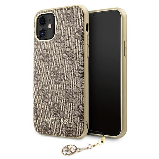 Guess GUHCN61GF4GBR iPhone 11 brown /brązowy hard case 4G Charms Collection GUESS