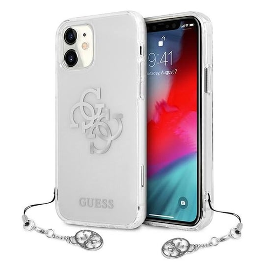 Guess GUHCN61KS4GSI iPhone 11 6,1" Transparent hardcase 4G Silver Charms Collection GUESS