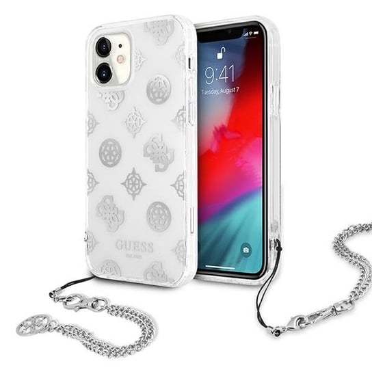 Guess GUHCN61KSPESI iPhone 11 6,1" srebrny/silver hardcase Peony Chain Collection GUESS