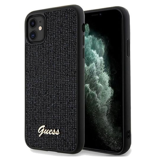 Guess GUHCN61PMSDGSK iPhone 11 / Xr 6.1" czarny/black hardcase Disco Metal Script GUESS