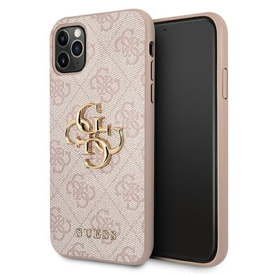 Guess GUHCN654GMGPI iPhone 11 Pro Max różowy/pink hardcase 4G Big Metal Logo GUESS