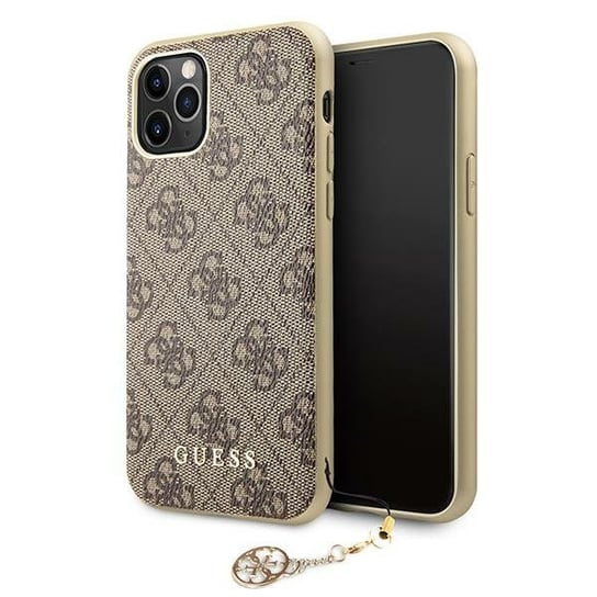 Guess GUHCN65GF4GBR iPhone 11 Pro Max 6,5" brązowy/brown hard case 4G Charms Collection GUESS