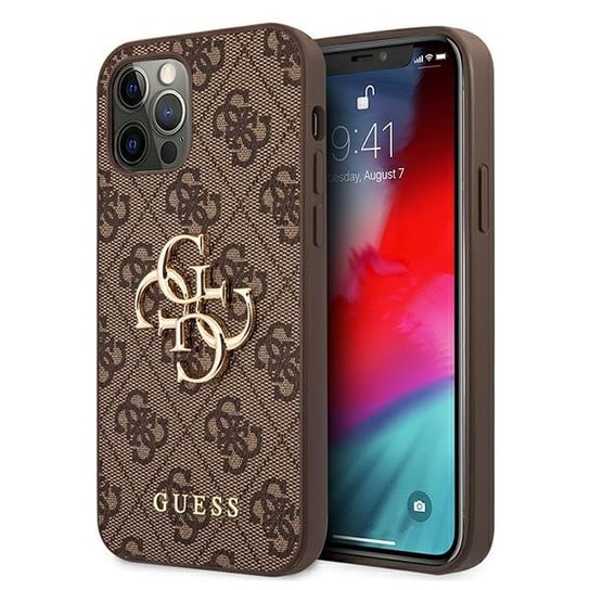 Guess GUHCP12L4GMGBR iPhone 12 Pro Max 6,7" brązowy/brown hardcase 4G Big Metal Logo GUESS
