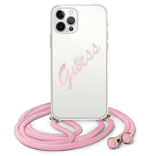 Guess GUHCP12LCRTVSPI iPhone 12 Pro Max 6,7" różowy/pink hardcase Script Vintage GUESS