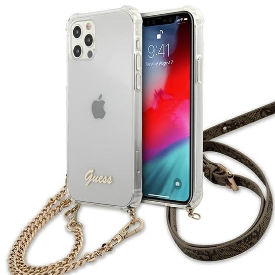 Guess GUHCP12LKC4GSGO iPhone 12 Pro Max 6,7" Transparent hardcase 4G Gold Chain GUESS