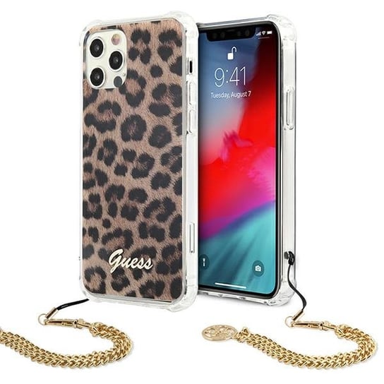 Guess GUHCP12LKSLEO iPhone 12 Pro Max 6,7" Leopard hardcase Gold Chain GUESS