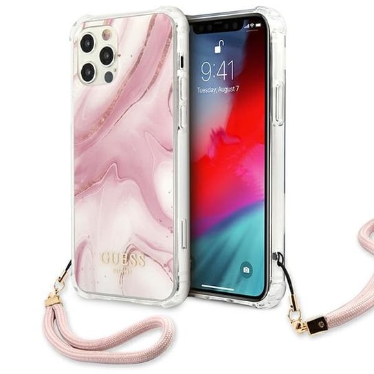 Guess GUHCP12LKSMAPI iPhone 12 Pro Max 6,7" różowy/pink hardcase Marble Collection GUESS