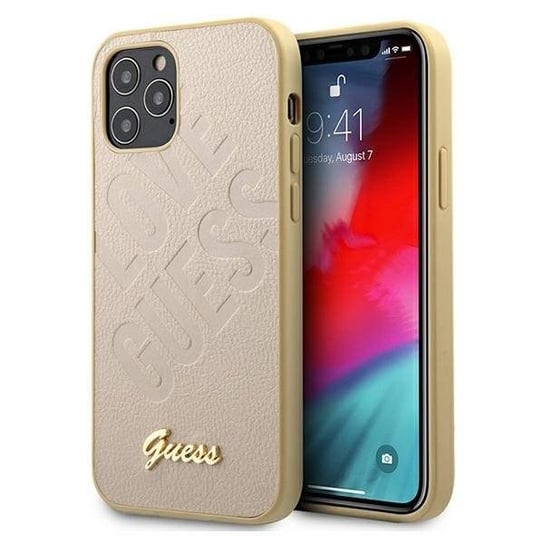 Guess GUHCP12LPUILGLG iPhone 12 Pro Max 6,7" złoty/gold hardcase Iridescent Love Script Gold Logo GUESS