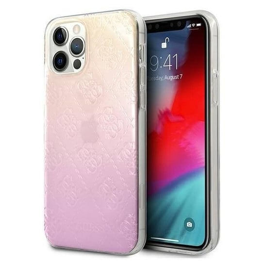 Guess GUHCP12M3D4GGPG iPhone 12/12 Pro 6,1" różowy pink 3D Raised 4G Gradient GUESS