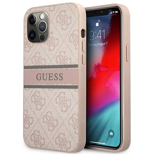 Guess GUHCP12M4GDPI iPhone 12/12 Pro 6,1" różowy/pink hardcase 4G Stripe GUESS