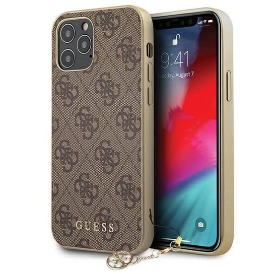 Guess GUHCP12MGF4GBR iPhone 12/12 Pro 6,1" brązowy/brown hardcase 4G Charms Collection GUESS