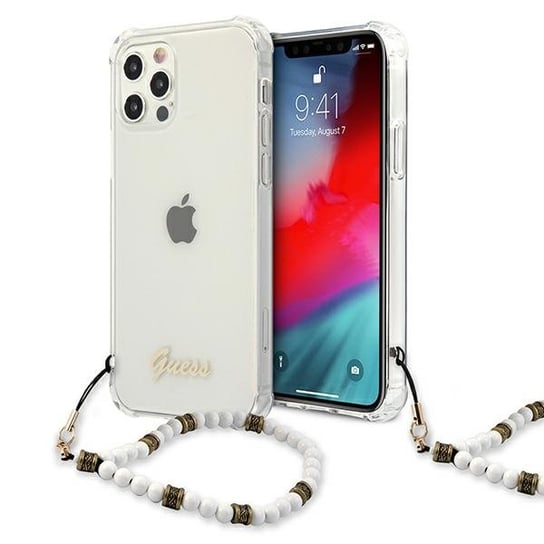 Guess GUHCP12MKPSWH iPhone 12/12 Pro 6,1" Transparent hardcase White Pearl GUESS