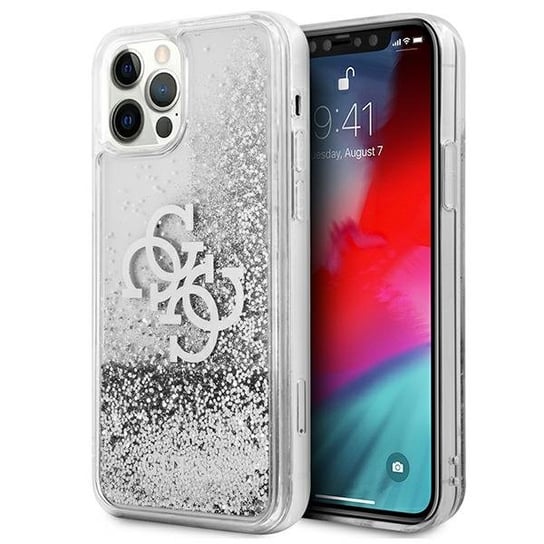 Guess GUHCP12MLG4GSI iPhone 12/12 Pro 6,1" srebrny/silver hardcase 4G Big Liquid Glitter GUESS