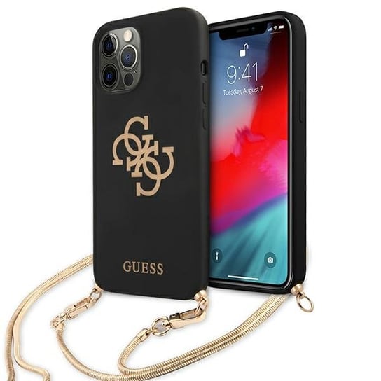 Guess GUHCP12MLSC4GBK iPhone 12/12 Pro 6,1" czarny/black hardcase 4G Gold Chain Collection GUESS