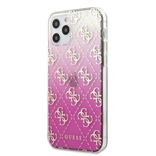 Guess GUHCP12MPCU4GGPI iPhone 12/12 Pro 6,1" różowy/pink hardcase 4G Gradient GUESS