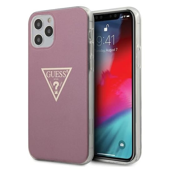 Guess GUHCP12MPCUMPTPI iPhone 12/12 Pro 6,1" różowy/pink hardcase Metallic Collection GUESS