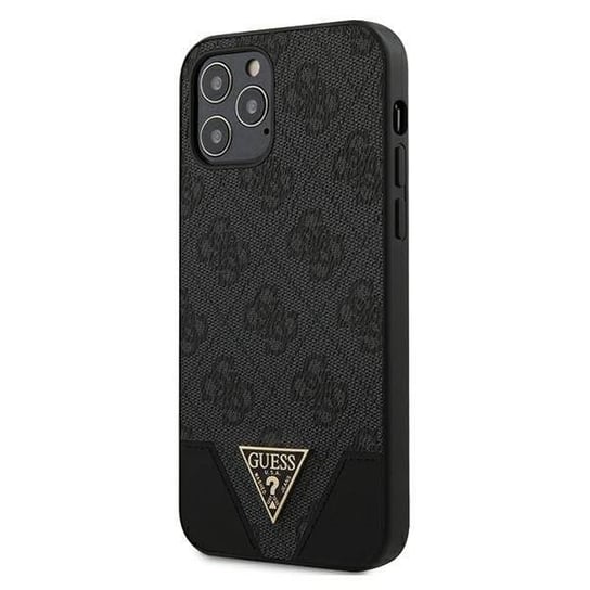 Guess GUHCP12MPU4GHBK iPhone 12/12 Pro 6,1" szary/grey hardcase 4G Triangle Collection GUESS