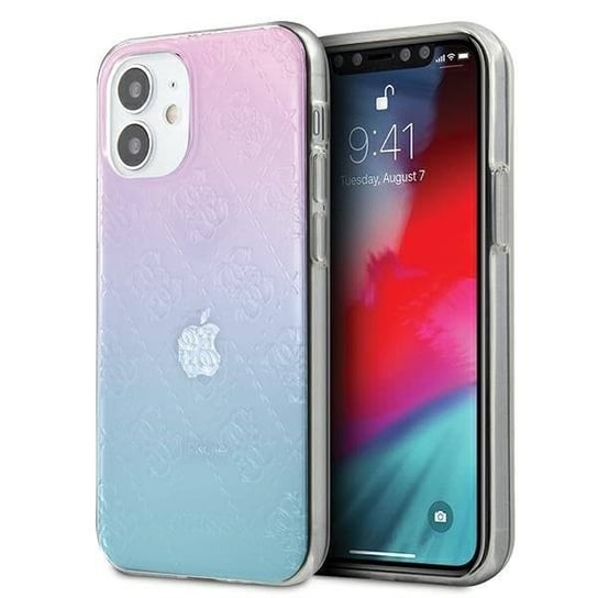 Guess GUHCP12S3D4GGBP iPhone 12 mini 5,4" niebiesko-różowy/blue&pink hardcase 4G 3D Pattern Collection GUESS