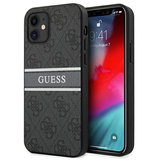 Guess GUHCP12S4GDGR iPhone 12 mini 5,4" szary/grey hardcase 4G Stripe GUESS