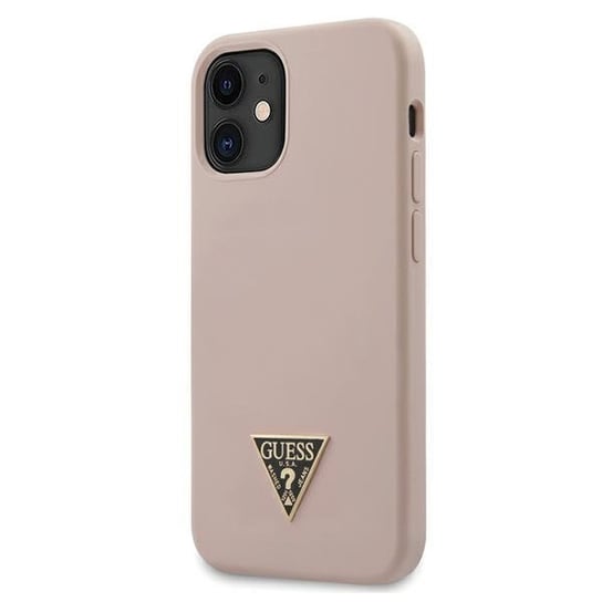 Guess Guhcp12Slstmlp Hard Case Triangle Silicone Iphone 12 Mini 5,4" Jasnoróżowy GUESS