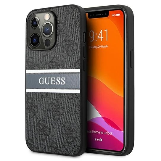 Guess GUHCP13L4GDGR iPhone 13 Pro / 13 6,1" szary/grey hardcase 4G Stripe GUESS