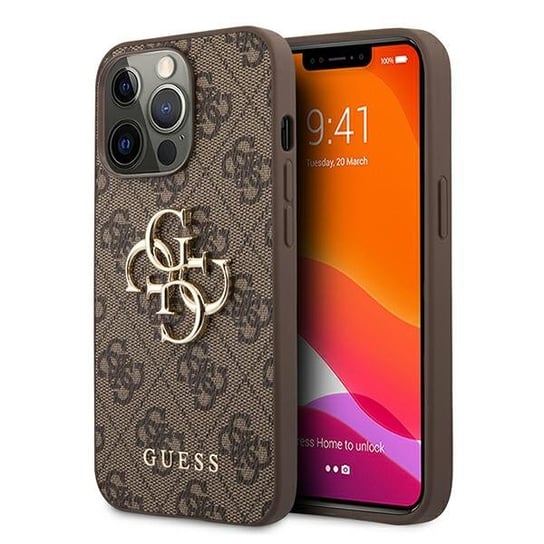 Guess GUHCP13L4GMGBR iPhone 13 Pro / 13 6,1" brązowy/brown hardcase 4G Big Metal Logo GUESS