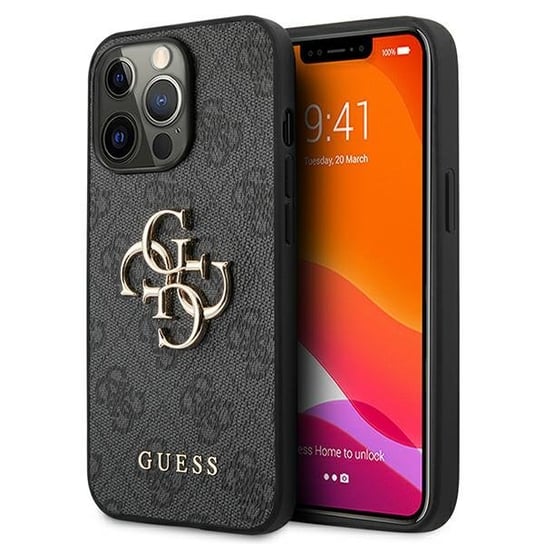 Guess GUHCP13L4GMGGR iPhone 13 Pro / 13 6,1"szary/grey hardcase 4G Big Metal Logo GUESS