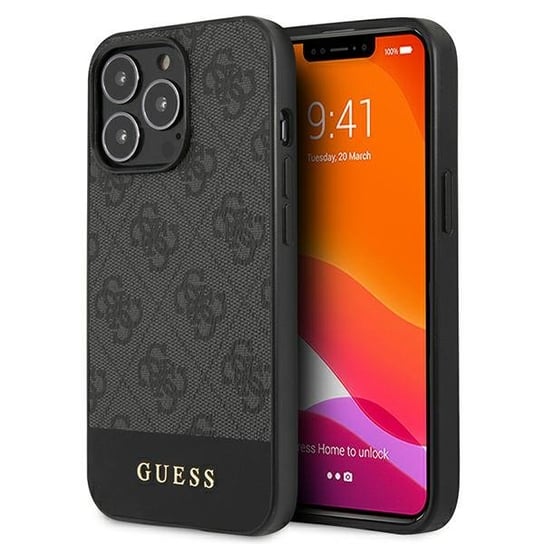 Guess GUHCP13LG4GLGR iPhone 13 Pro / 13 6,1" szary/grey hardcase 4G Stripe Collection GUESS