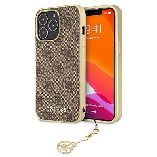 Guess GUHCP13LGF4GBR iPhone 13 Pro /  13 6,1" brązowy/brown hardcase 4G Charms Collection GUESS