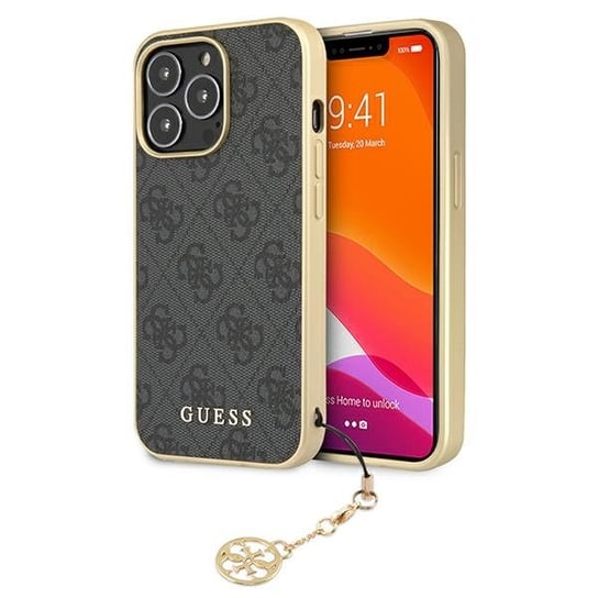 Guess GUHCP13LGF4GGR iPhone 13 Pro / 13 6,1" szary/grey hardcase 4G Charms Collection GUESS