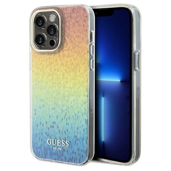 Guess GUHCP13LHDECMI iPhone 13 Pro / 13 wielokolorowy hardcase IML Faceted Mirror Disco Iridescent GUESS