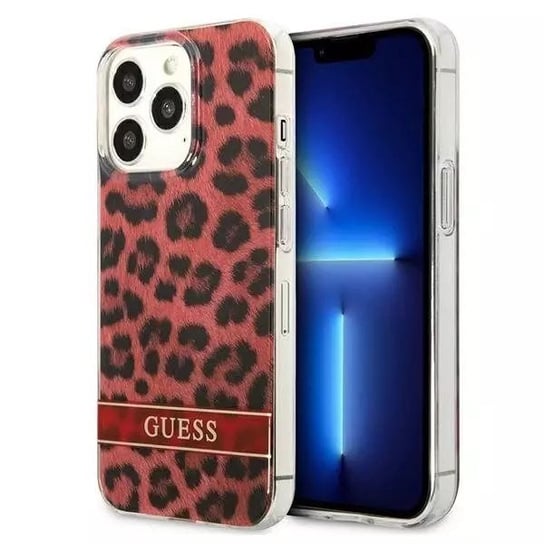Guess GUHCP13LHSLEOR iPhone 13 Pro / 13 6,1" czerwony/red hardcase Leopard 4kom.pl