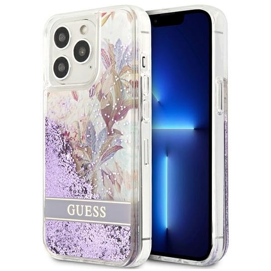 Guess Guhcp13Llflsu Iphone 13 Pro / 13 6,1" Fioletowy/Purple Hardcase Flower Liquid Glitter GUESS