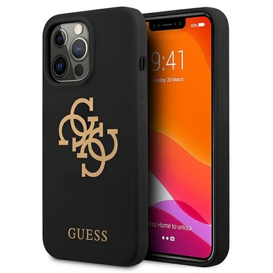 Guess GUHCP13LLS4GGBK iPhone 13 Pro / 13 6,1" czarny/black hard case Silicone 4G Logo GUESS