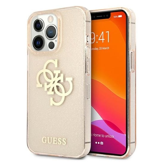 Guess GUHCP13LPCUGL4GGO iPhone 13 Pro / 13 6,1" złoty/gold hard case Glitter 4G Big Logo GUESS