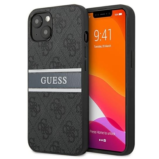 Guess GUHCP13M4GDGR iPhone 13 6,1" szary/grey hardcase 4G Stripe GUESS
