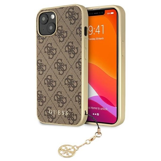Guess GUHCP13MGF4GBR iPhone 13 6,1" brązowy/brown hardcase 4G Charms Collection GUESS