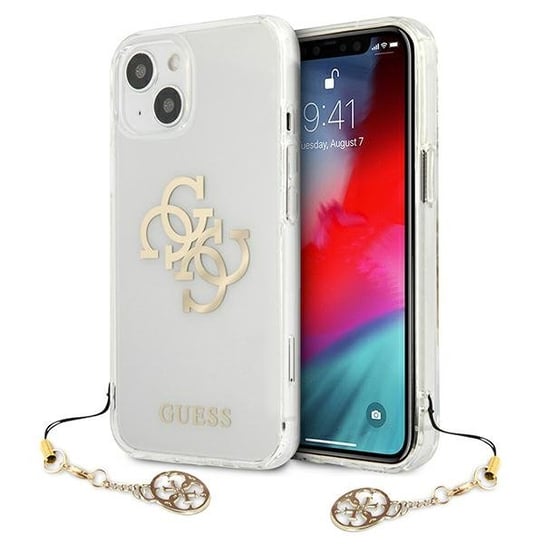 Guess GUHCP13MKS4GGO iPhone 13 6,1" Transparent hardcase 4G Gold Charms Collection GUESS