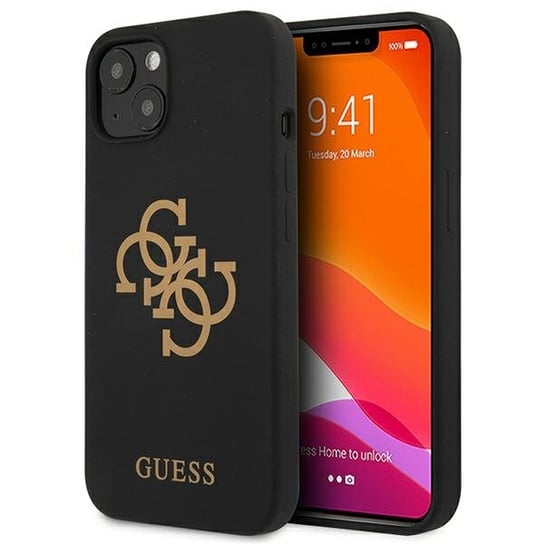 Guess GUHCP13MLS4GGBK iPhone 13 6,1" czarny/black hard case Silicone 4G Logo GUESS