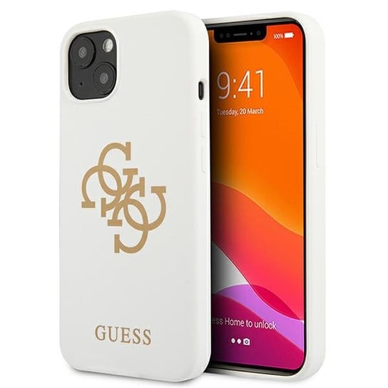 Guess GUHCP13MLS4GGWH iPhone 13 6,1" biały/white hard case Silicone 4G Logo GUESS