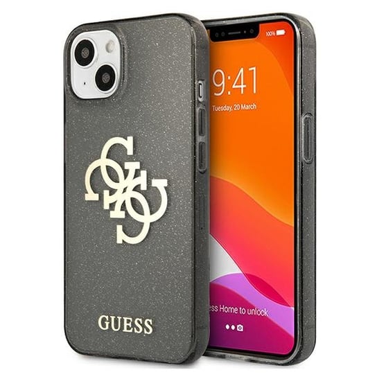 Guess GUHCP13MPCUGL4GBK iPhone 13 6,1" czarny/black hard case Glitter 4G Big Logo GUESS