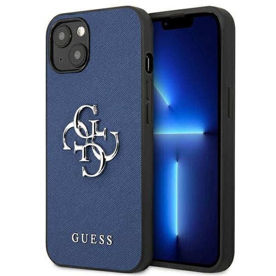 Guess GUHCP13MSA4GSBL iPhone 13 6,1" niebieski/blue hardcase Saffiano 4G Metal Logo GUESS