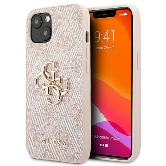 Guess GUHCP13S4GMGPI iPhone 13 mini 5,4" różowy/pink hardcase 4G Big Metal Logo GUESS